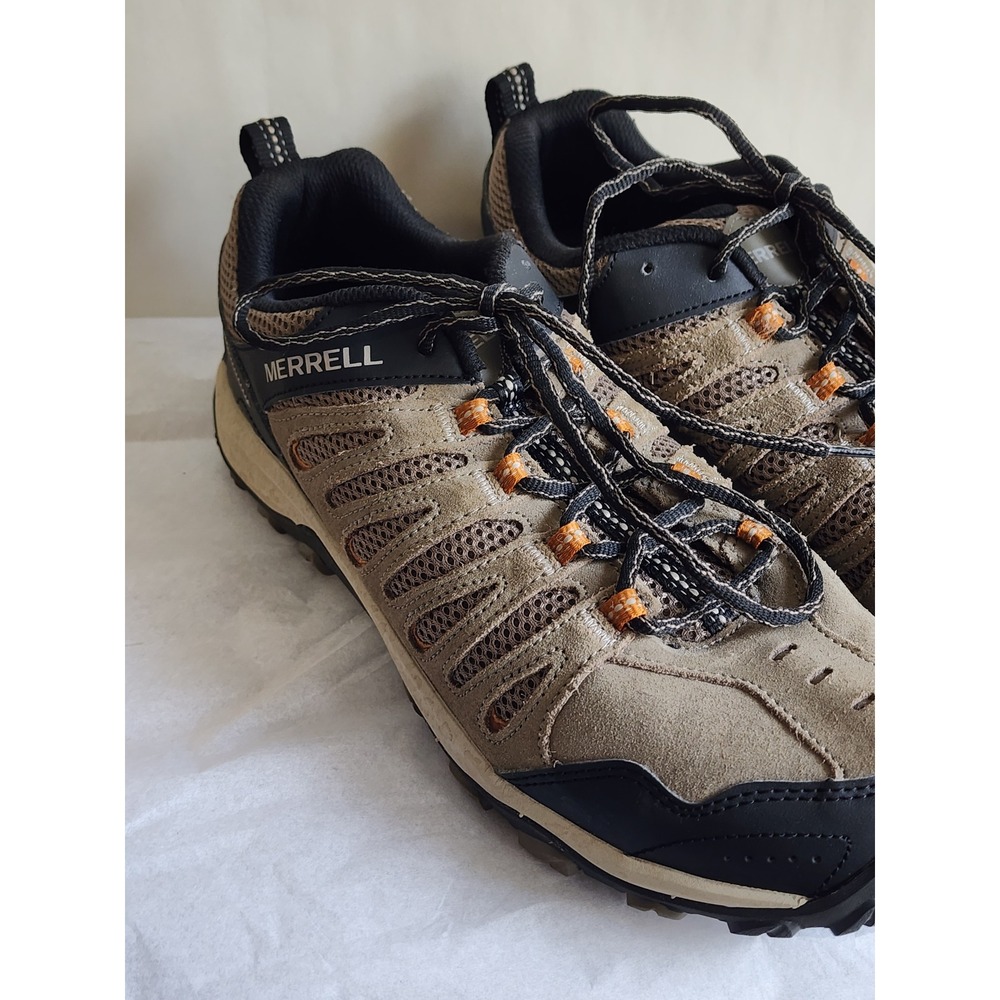 Merrell Mens J036949 Hiking Shoes Brown Black Mesh Suede Trail Sneakers Size 12